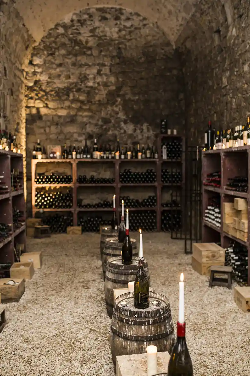 dégustation de vins dans les caves du château