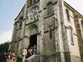 the procession enters the small church in Vallery