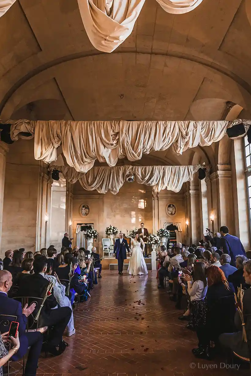 wedding ceremony in the chateau gallery