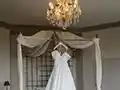 this Renaissance bedroom hosts the wedding dress