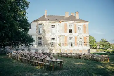 a wedding lunch set in the grounds